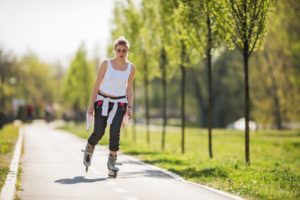 skating on a path