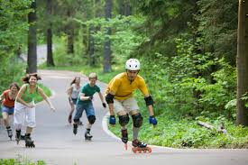 inline skating outdoors