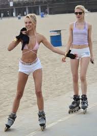 skating outdoors at beach